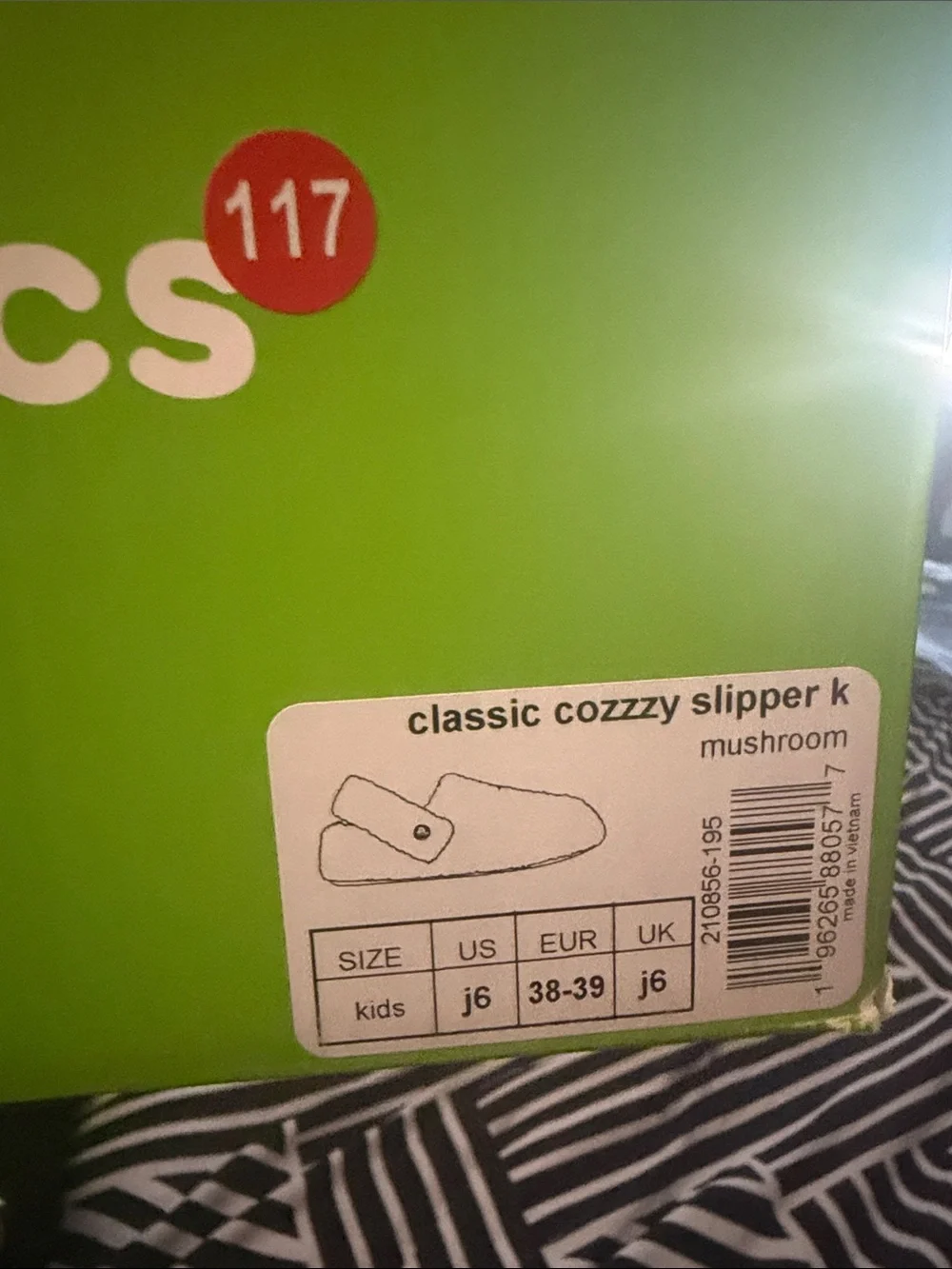 CROCS Kids Classic Cozy Lined Slipper in Taupe